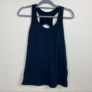 Fabletics black racerback scoop neckline sleeveless workout top size medium